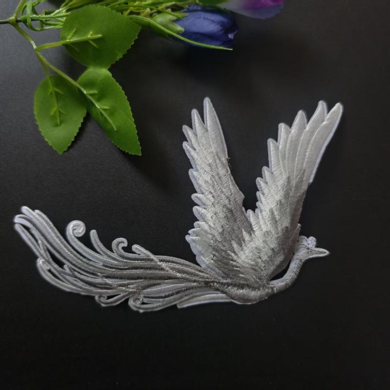 

Наклейка на ткань в китайском стиле с четырьмя цветами, изысканная нашивка на юбку с вышивкой в виде феникса 4 #left