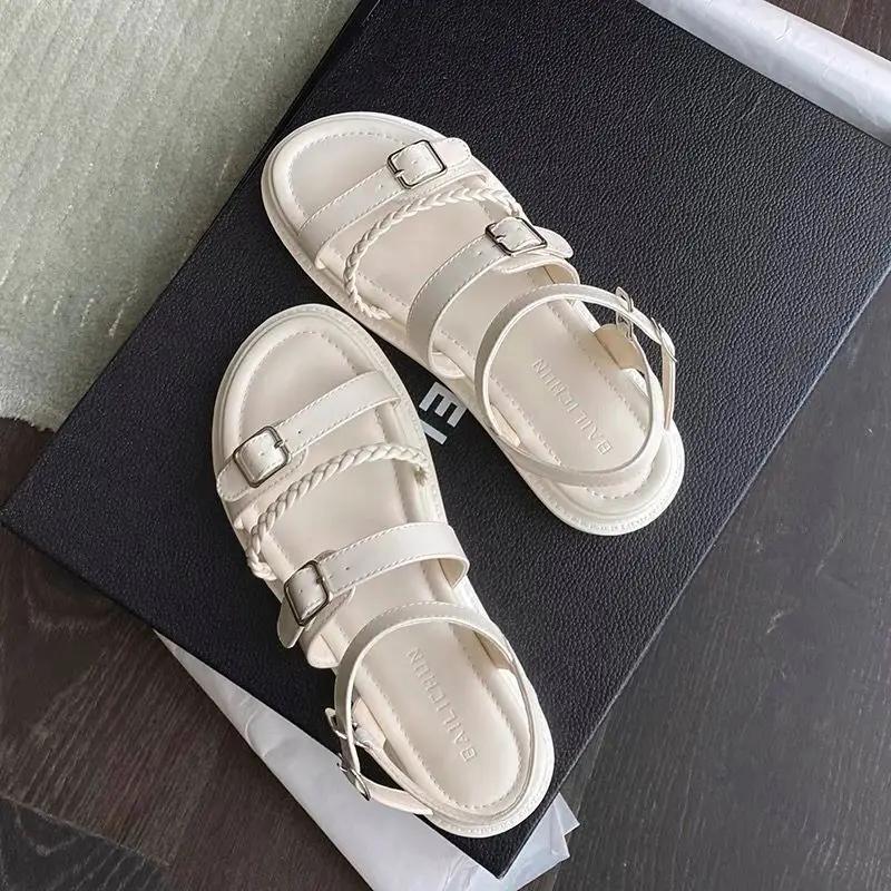 Mote Romersk Stil Flate Gummi Damesko Engros på Tilbud De Beste Chic og Elegante Sommersko Salg Luksus 2025 Sandaler for Kvinner