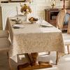 Tablecloth Waterproof Oil-Proof French Retro Style Rectangular Dining Table Cover with Tassels Crochet Patterns Home Kitchen Restaurant Decor