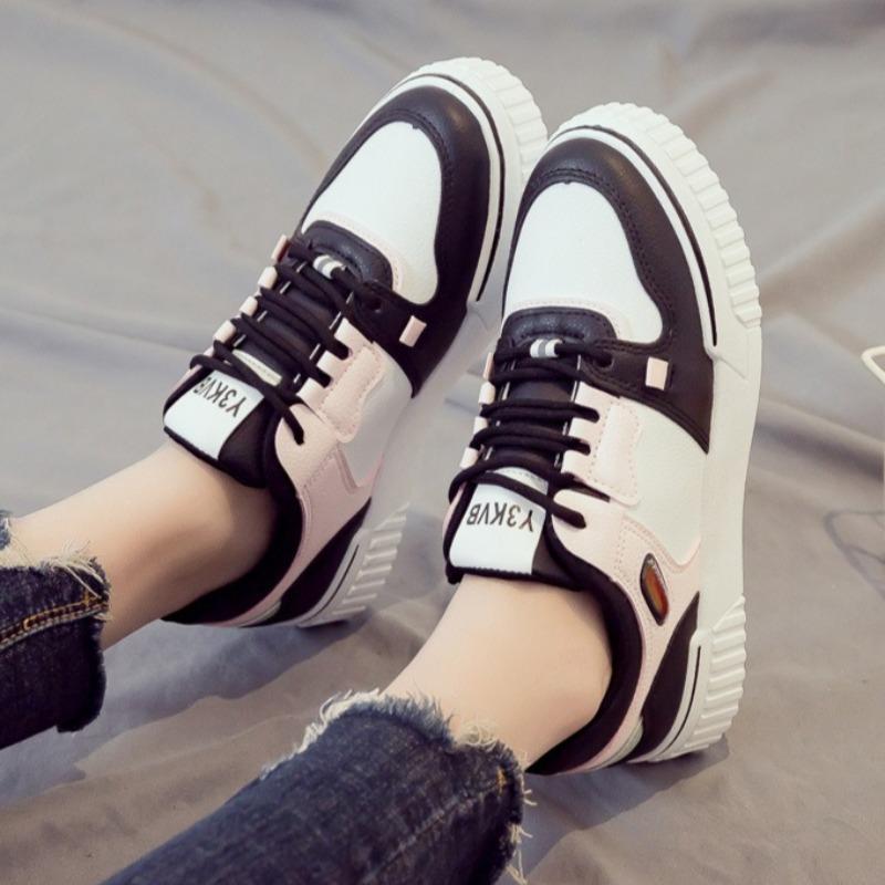 Fashion Women's Pink Vulcanized Platform Sneakers Designer Brand Pu Leather Casual Shoes Female Skateboard Shoe Flat Zapatillas De Mujer