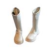 Bottes Hautes pour Filles 2024 Automne Printemps Nouveau Cuir Souple Style Japonais Princesse Chaussures en Cuir Mode Enfant Simple Antidérapant
