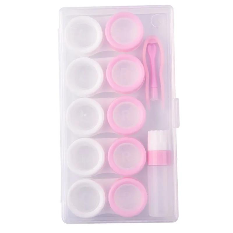 1/2sets Contact Lens Case Eye Contact Lens Box Women Travel Contact Lenses Case Soak Container Lenses Box for Beauty Pupil