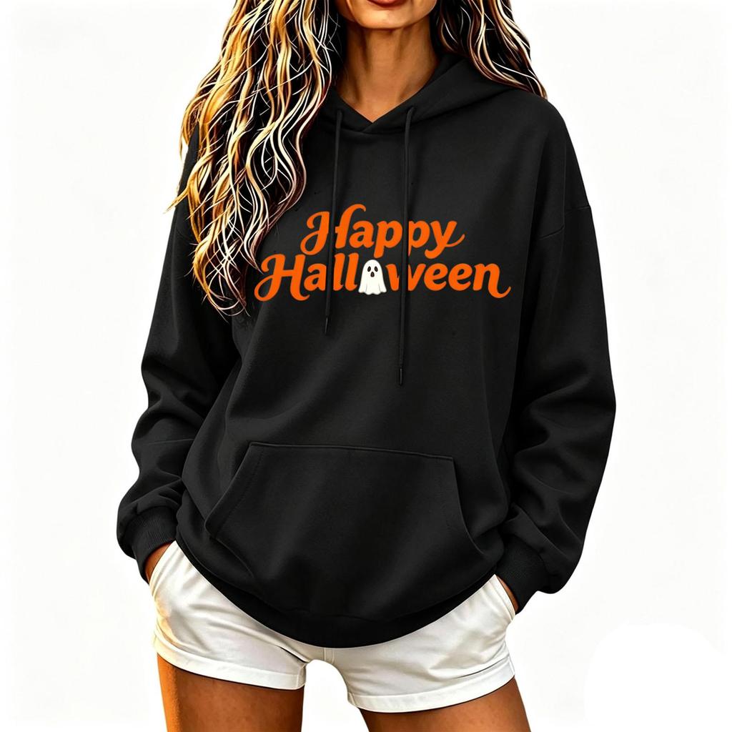 Women's Color Loose Fit Hoodie Sweatshirt Casual Top for Halloween