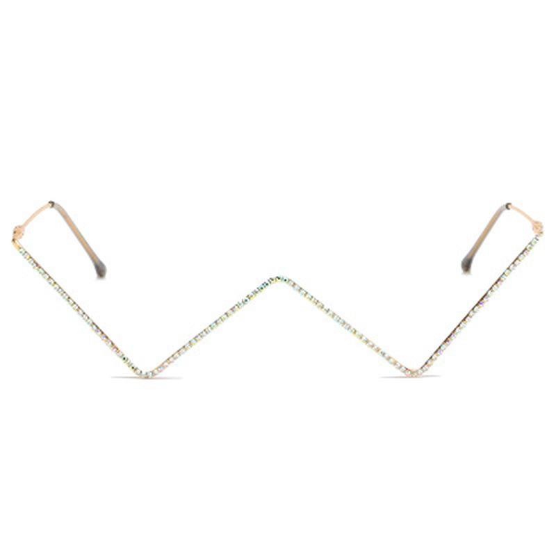 1 Pcs Diamond Steampunk Sunglasses Frames Triangle Eyeglasses Frames For Women Vintage Sunglasses Frames For Men Eyewear Decoration