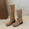 Comfortable Hundred Vintage Women's Not Tired Tall Western Cowboy Boots - Comfortable Soft Non-Slip Height Increasing Shoes