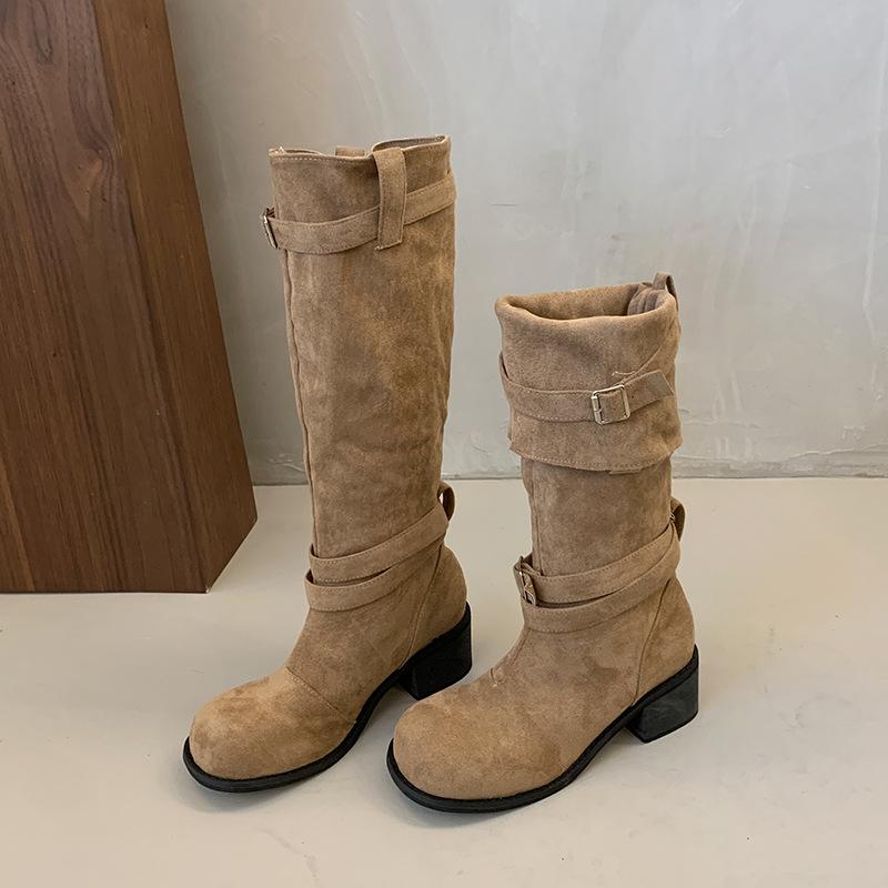 Comfortable Hundred Vintage Women's Not Tired Tall Western Cowboy Boots - Comfortable Soft Non-Slip Height Increasing Shoes