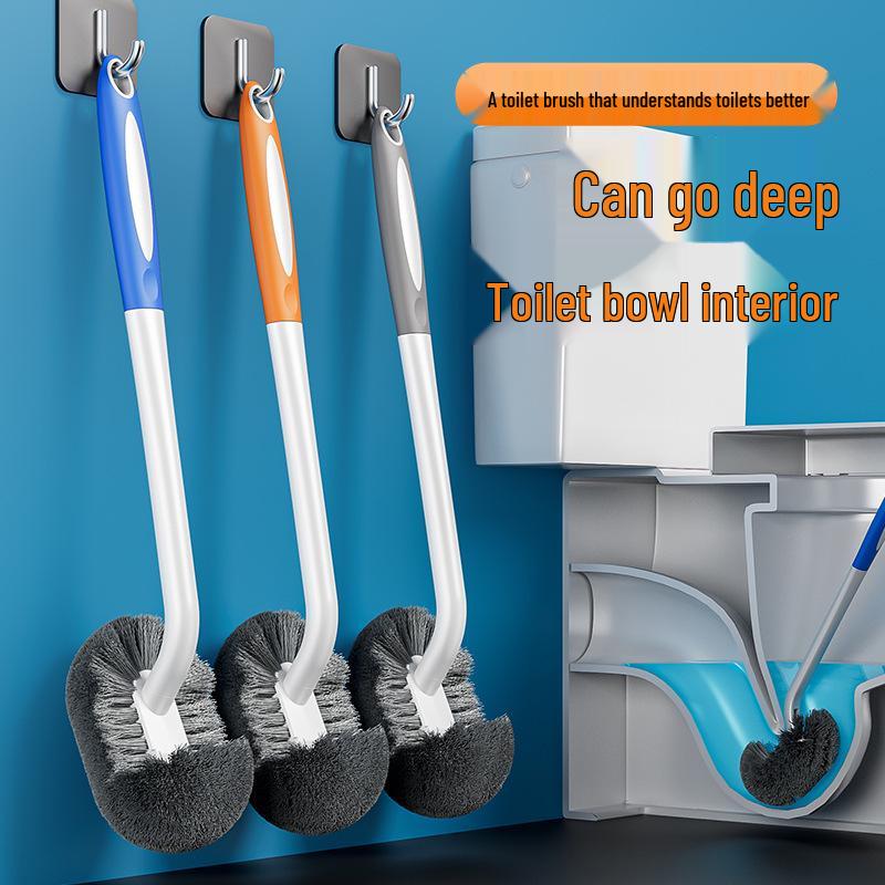 Wall-Mounted Long Handle Toilet Brush with Soft Bristles and No Dead Angles for Bathroom Cleaning