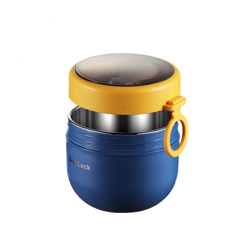 600ML Portable Plastic/Stainless Steel Lunch Box Heatable Vacuum Insulation Box Thermos Soup Storage Containers Kids Bento Boxes