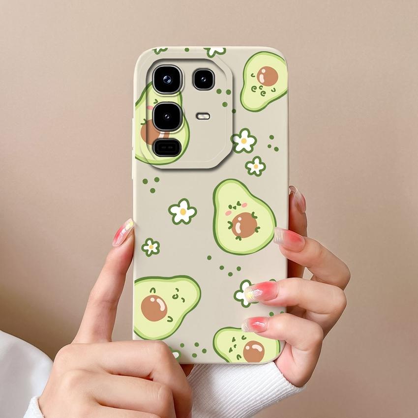Phone Cover For Infinix Note 50 50X Pro Plus 50S Cute Cartoon Avocado Pattern Square Soft Liquid Silicone Advanced Dustproof Shell For Infinix Housing
