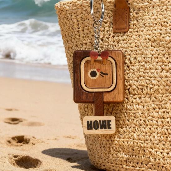 Wooden Key Holder Wall Mount Funny Face Expressions Handcrafted Key Storage Organizer Entryway Home Decor