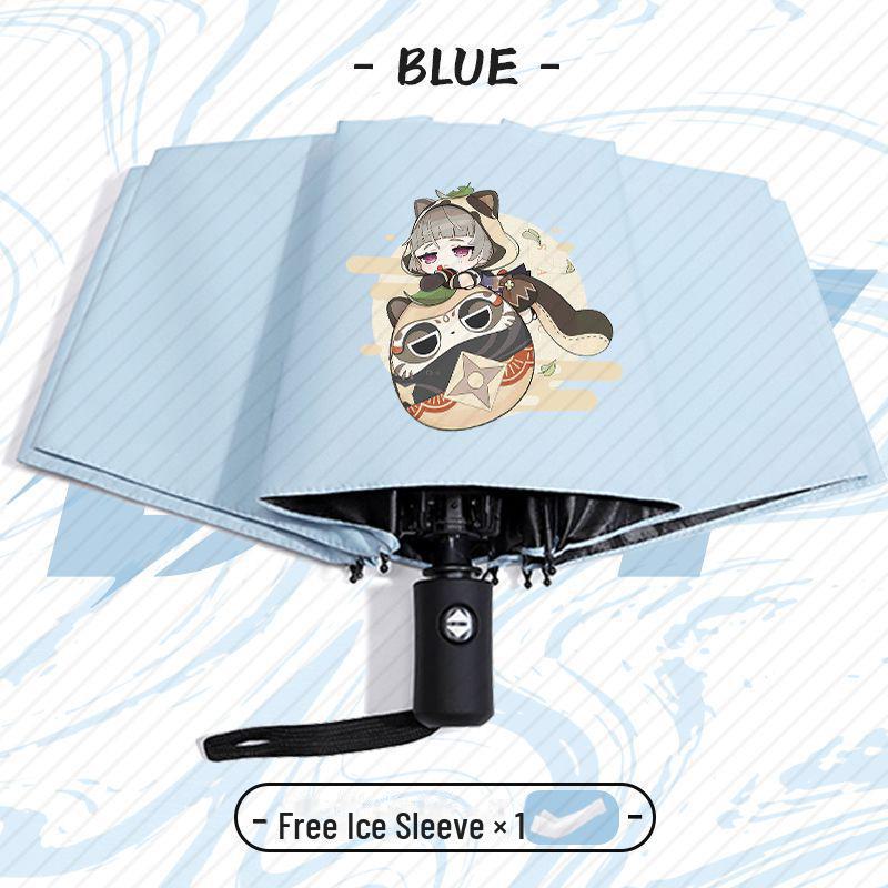 Genshin Impact Automatický skládací deštník s UV ochranou pro žáky základních škol - Odolný proti větru, pro slunečné i deštivé počasí