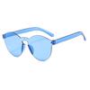 Fashion Rimless Transparent Sunglasses Uv400 Oval Frameless Sun Glasses Vintage Red Pink Blue Yellow Orange Eyewear