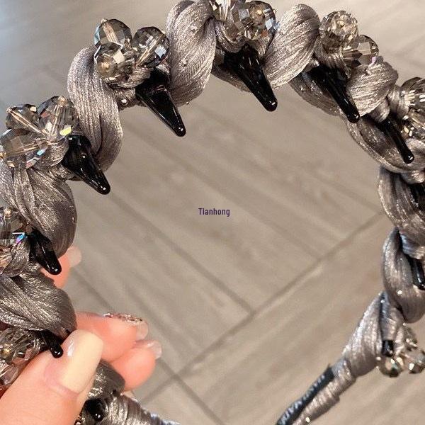 Korean Tulle Rhinestone Headband: Elegant, Luxurious Hair Accessory