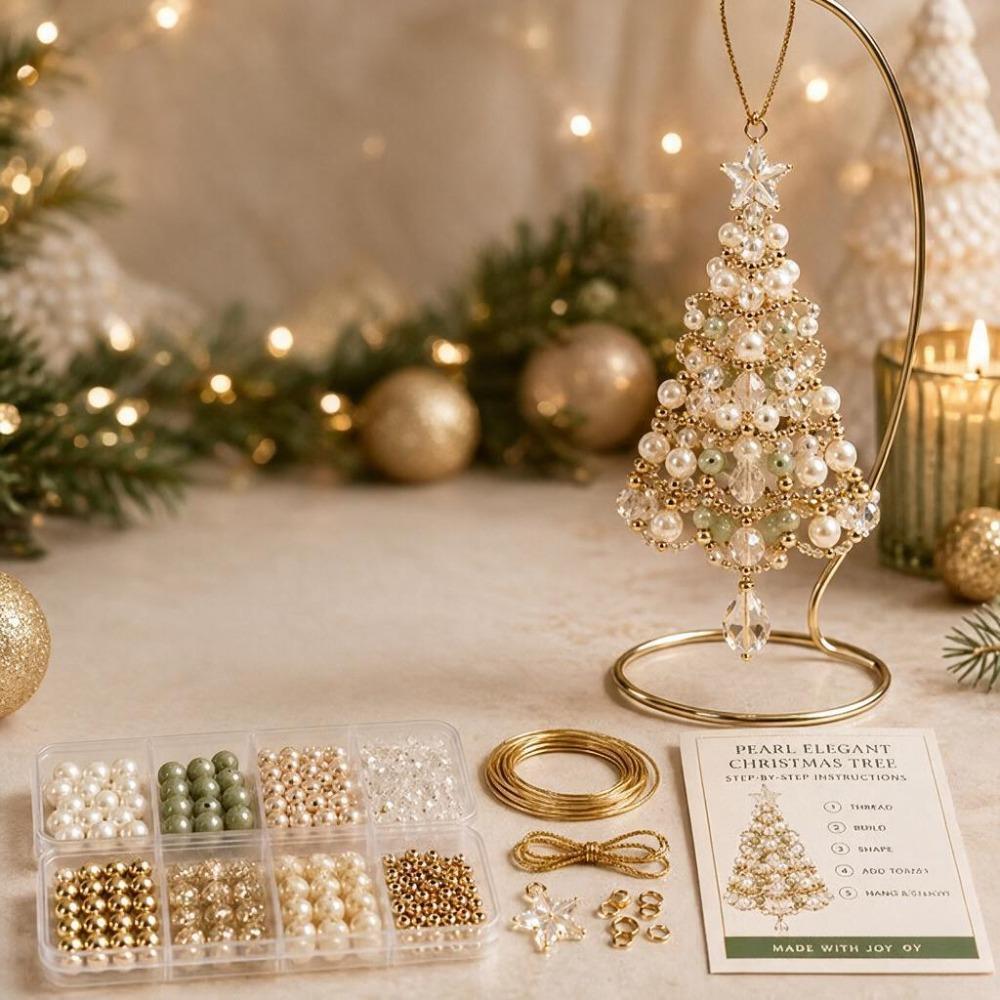 Flaches Design DIY Perlen-Weihnachtsbaum-Set Weihnachtsbaum-Perlen-Schmuck-Set Festlich