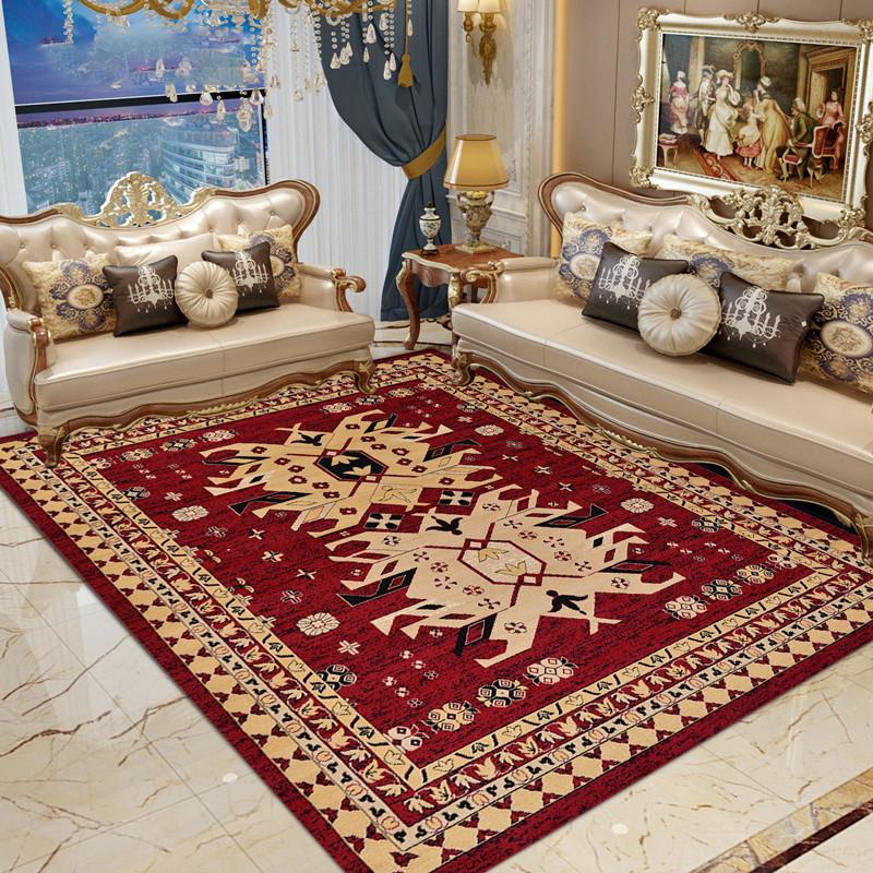 Retro Bohemian Style Carpet Home Large Area Anti Slip Sofa Coffee Table Decoration Carpet