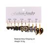 Black Butterfly Heart Gold Color Dangle Earrings Set For Women Vintage Acrylic Pearl Hoop Earrings  Trendy Jewelry Gifts
