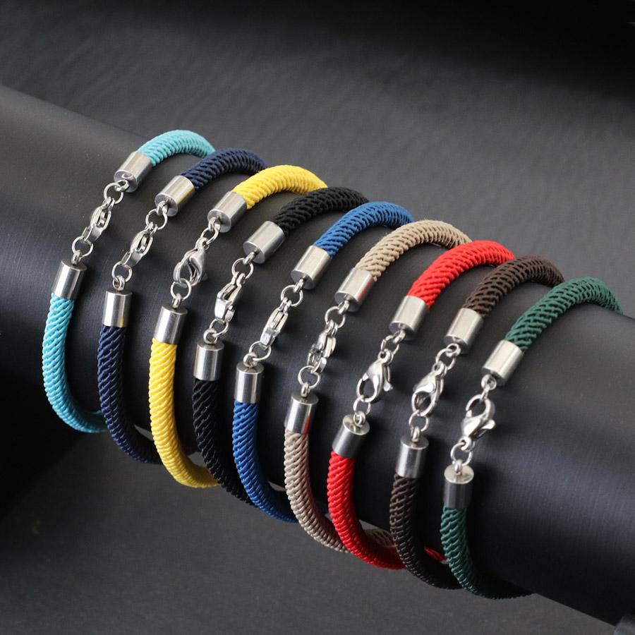 Braccialetto Fortunato Minimalista Unisex Corda Inossidabile Ipoallergenico Accessorio Casual da Spiaggia Per Coppie Braccialetto Corda Rosso Nero Joias