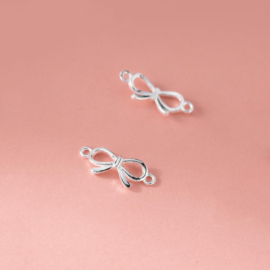 925 Sterling Silber Schleifenverbinder Anhänger für Armbandherstellung Anhänger