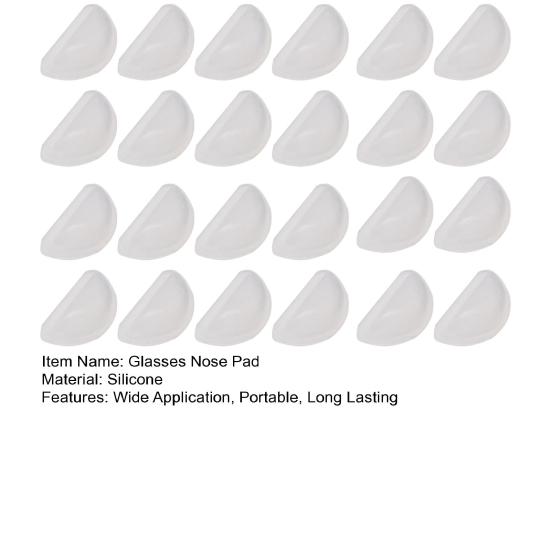 12 Pairs Glasses Nose Pads Non-slip Half Moon Hollow Solid Color Stylish Daily Using Long Lasting Silicone Eyeglass Nose Pad for Office
