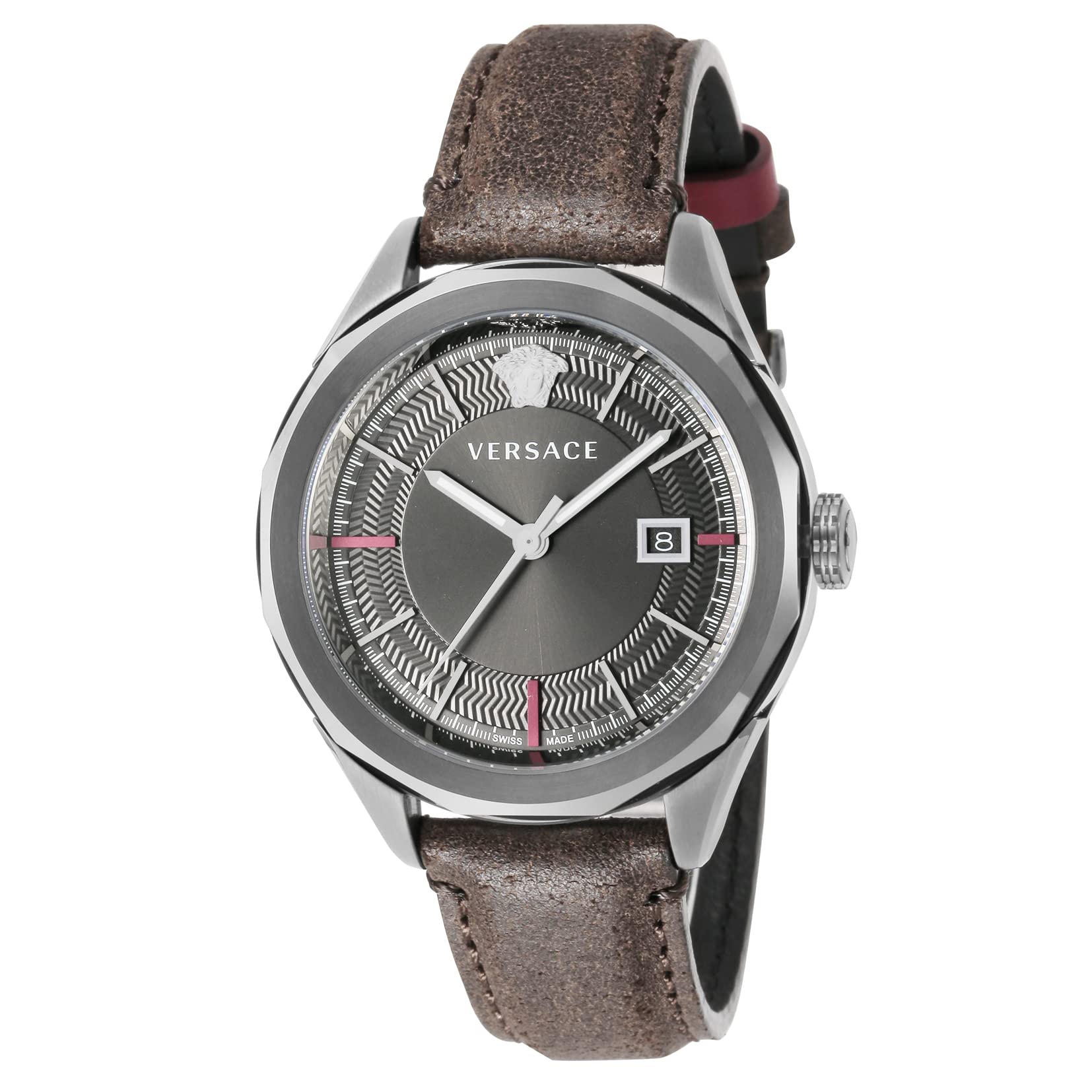 

Watch GLAZE Gray Dial Stainless Steel Sapphire Glass Quartz 43MM Swiss Watch VERA00418 Brown [Versace] Men s [Item]