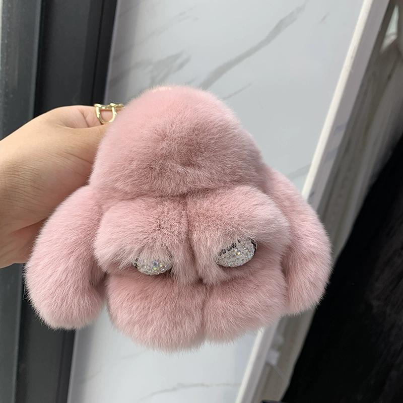 

Кулон из меха кролика рекс, милый мертвый кулон в виде кролика, подвеска для сумки, брелок для автомобиля