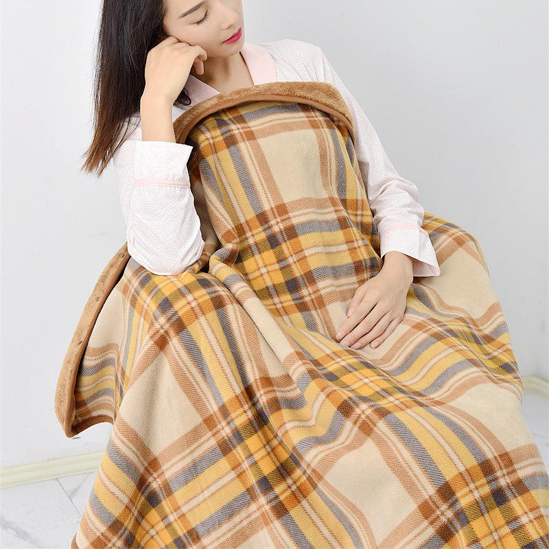 Multifunctional Moisture-Wicking Heat-Generating Flannel Nap Blanket - Fleece Shawl for Office & Kids