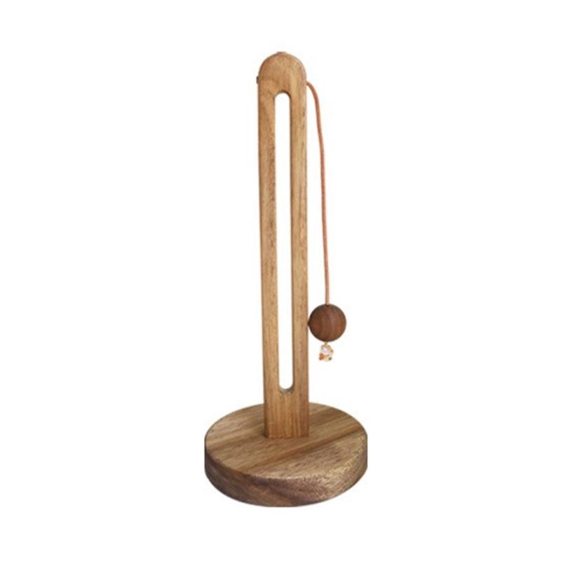 

Practical Sturdy Wood Paper Towel Storage Rack with Lovely Animal Designs Pendants Portable for Kitchen and Bathroom