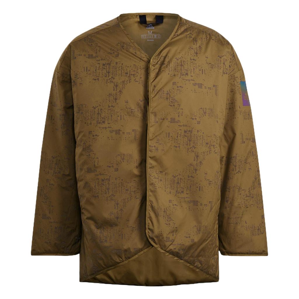 Adidas Parka Myshelter 4 em 1 Casaco Confortável Impermeável À Prova de Vento Quente Casaco Masculino Verde-Musgo GK8705