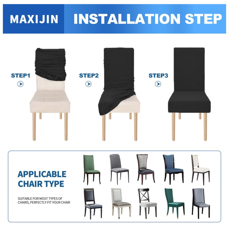 Simple Solid Velvet Fabric 4pcs Chair Cover Super Soft Chair Covers for Dining Room Seat Cases Stretch for Banquet Autumn Winter