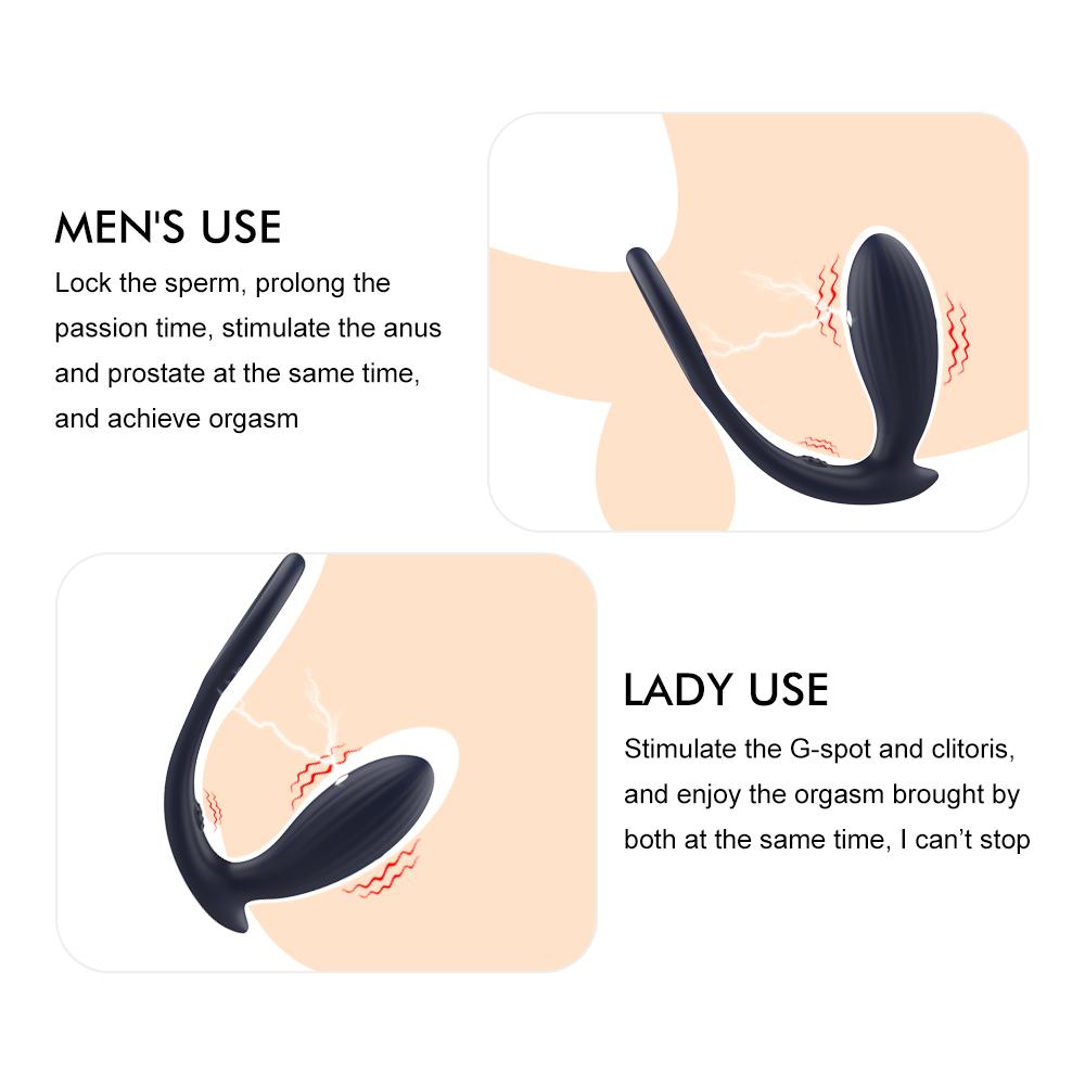 Männlicher G-Punkt 7-Frequenz-Analplug und hinterer Hof-Pull-Perlen-Spielzeug-Prostata-Massagegerät, das Vibrations-Verschlussring auflädt