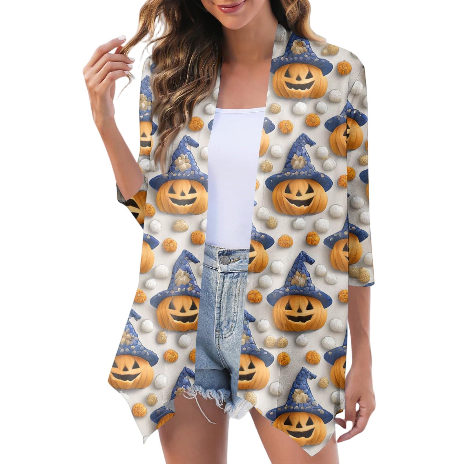 

Женский модный повседневный уютный кардиган-жакет на Хэллоуин S