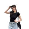 Spring and Summer New South East Asia Hot-selling Solid Color Slim-fitting Short-sleeved Women's White Bottoming Shirt Top
