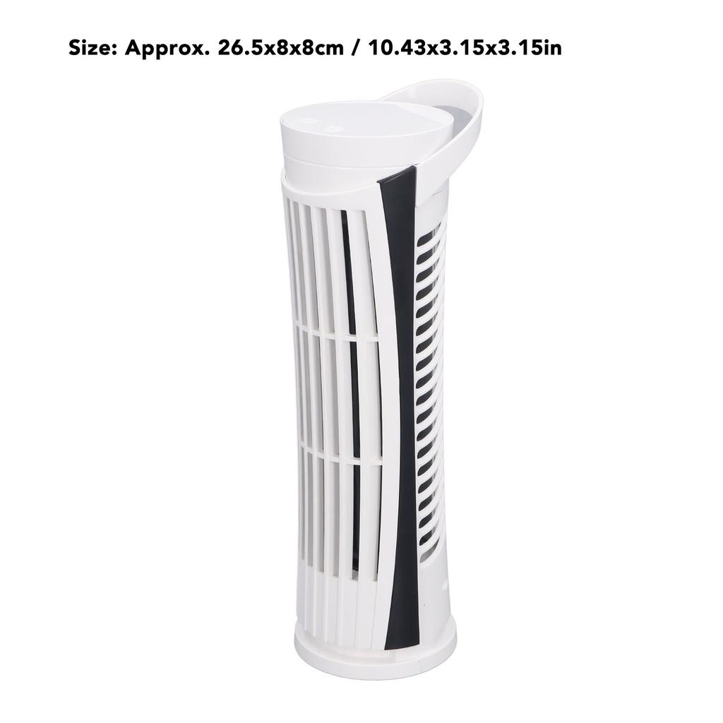 90 Degree Oscillating Fan 2.5W Easy To Clean Low Noise ABS 2 Speed Tower Fan Compact USB 2.0 with Light for