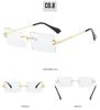 Elegant Gradient Womens Diamondcut Frameless Square Sunglasses