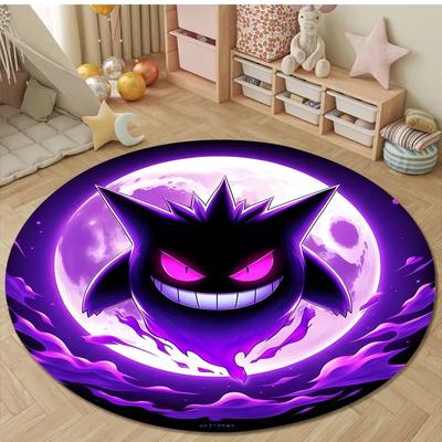 Japanse Anime Pokemon Gengar Ronde Vloerkleden voor Slaapkamer Vloermatten voor Kinderkamer Badstoel Mat Tapijt Woonkamer Huisdecoratie