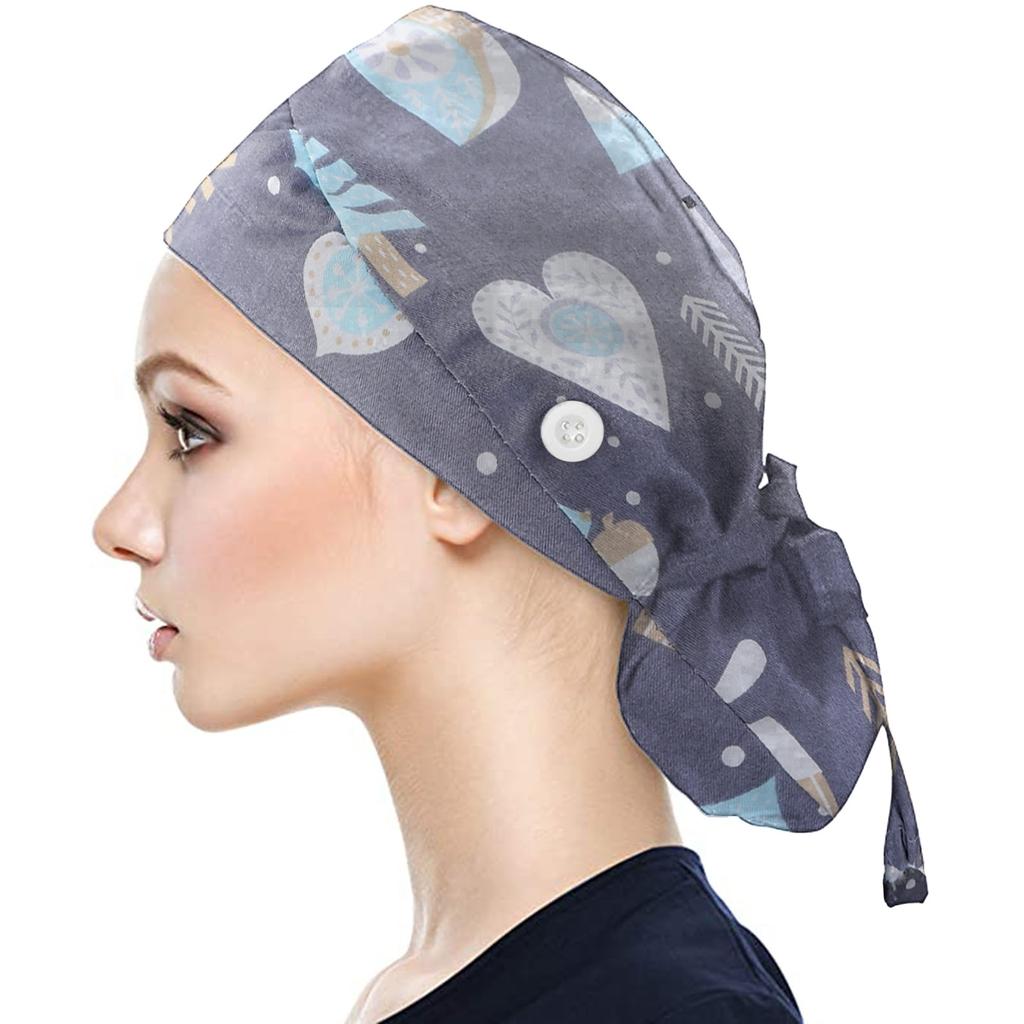 Buy FS Scrub Cap With Buttons Bouffant Hat With Sweatband for Womens