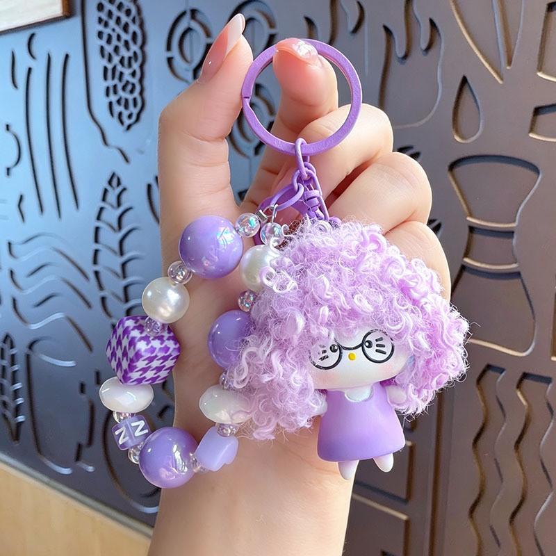 Cat Keychain With Resin Craft And Cute Wave Style For Travel And Celebration Gifts
