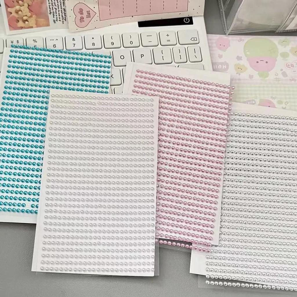 Sparkly Diamond Pearl Stickers 3D Rhinestone Crystal Decor Sticker DIY Kpop Scrapbook Journal Phone Case Craft Girl Gift