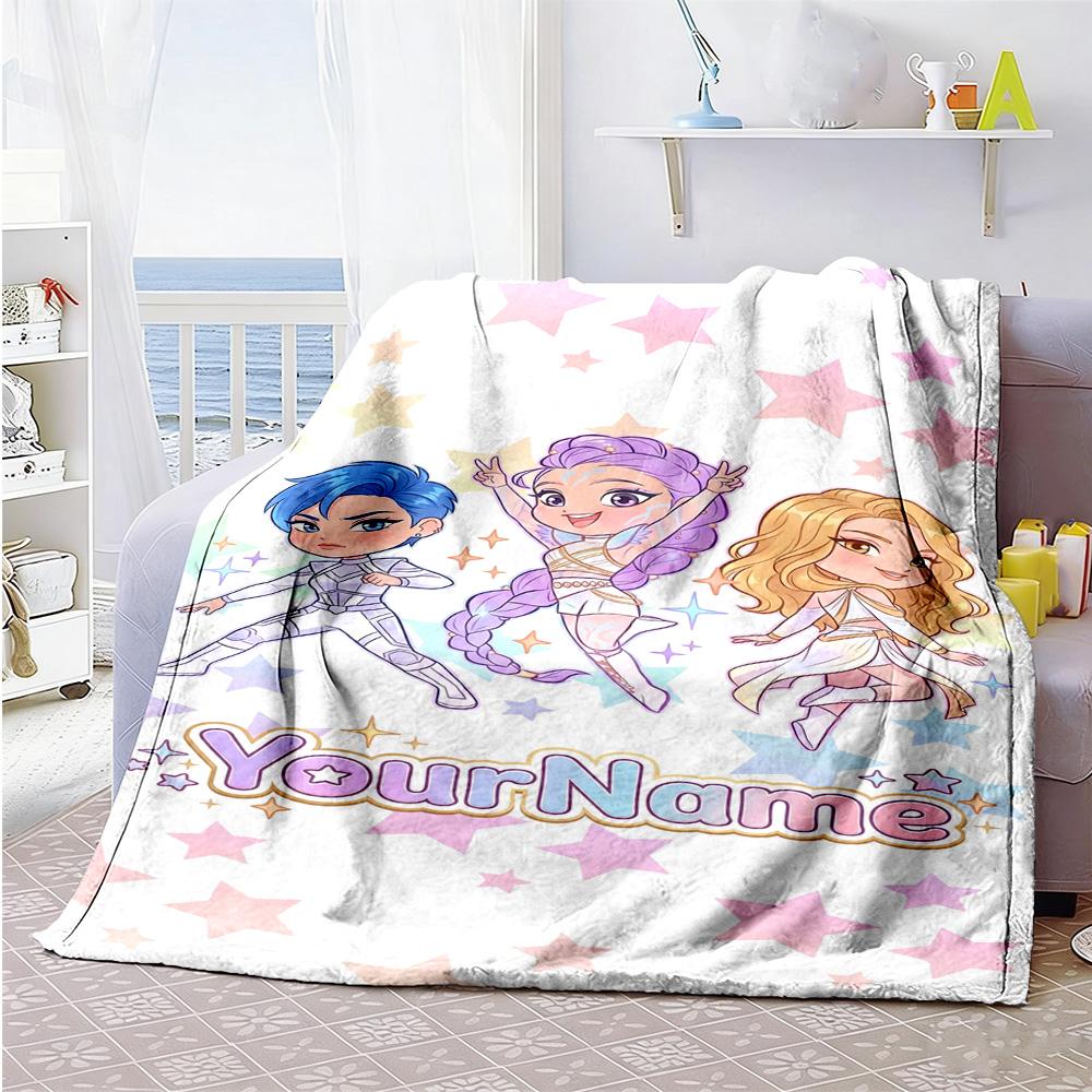 Demon Hunter Girls 9 Customize Text Blanket Throw Personalized Blanket Comfortable Throw For Office Picnics Home Decor Livingroom