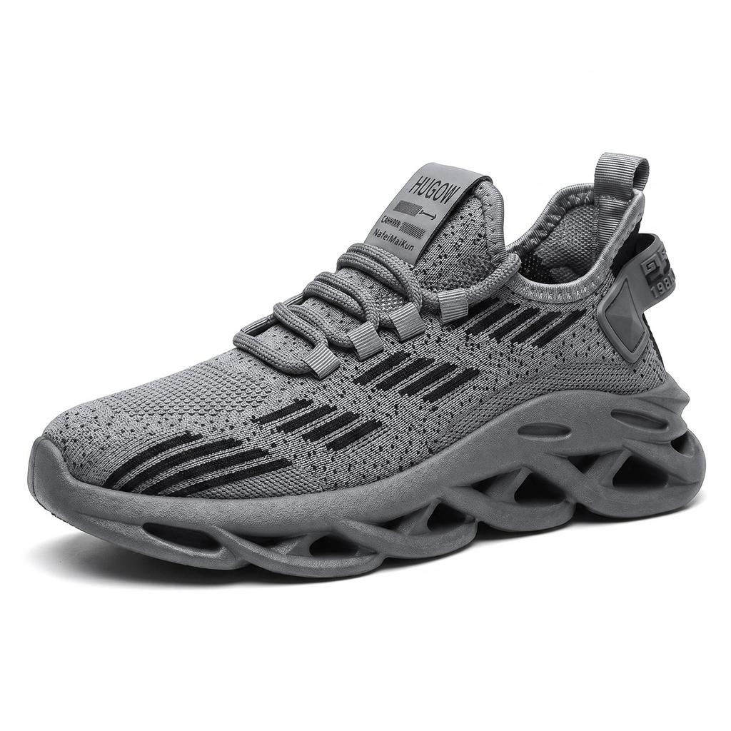 Men Flyknit Mesh Chunky Sneakers Breathable Lightweight Casual Walking Sports Shoes Non Slip Soft Sole Sizes 39-44 Daily Wear