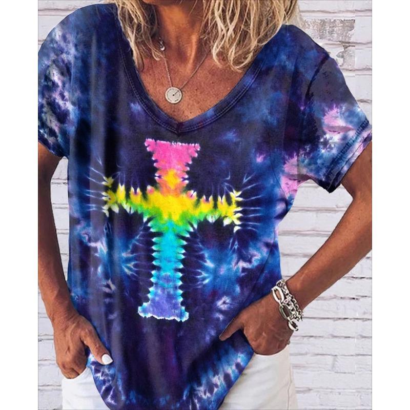 Women's Summer Printed Short Sleeve Top 3D Printed T-Shirt