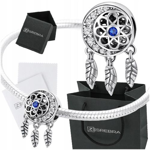 Dreamcatcher Charms 925 Bead Feather Moon Charms Pr S925