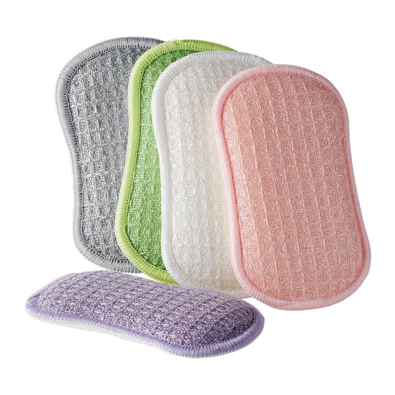 Pineapple Grid Non-Scratch Double-Sided Sponge Scourer for Dishwashing