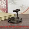 Lotus Leaf Frog Shape Backflow Incense Antique Alloy Small Ornament Pet Lid Holder Tea Accessories Item