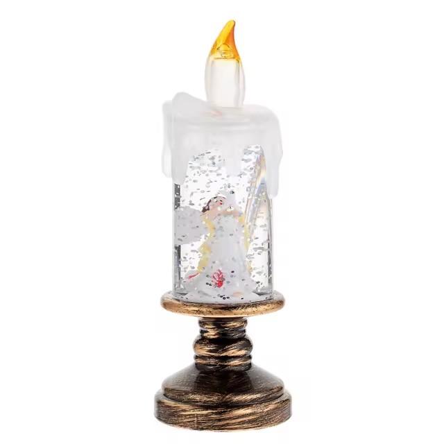 Christmas Decorations Wind Lamp Candle Candlestick Snow Snowflake Music Box Creative Xmas Gift Scene Arrangement
