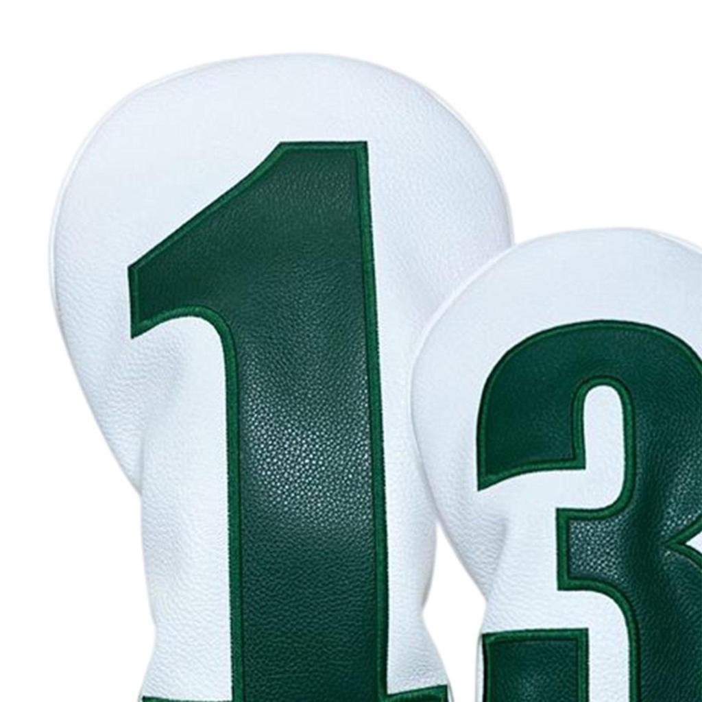 4 Pieces Golf Head Covers for Clubs PU Leather Wood Headcovers Golfer Gift