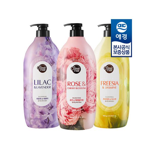 Shower Mate Flower Perfume Body Wash 900g x3 Purple Flower x3