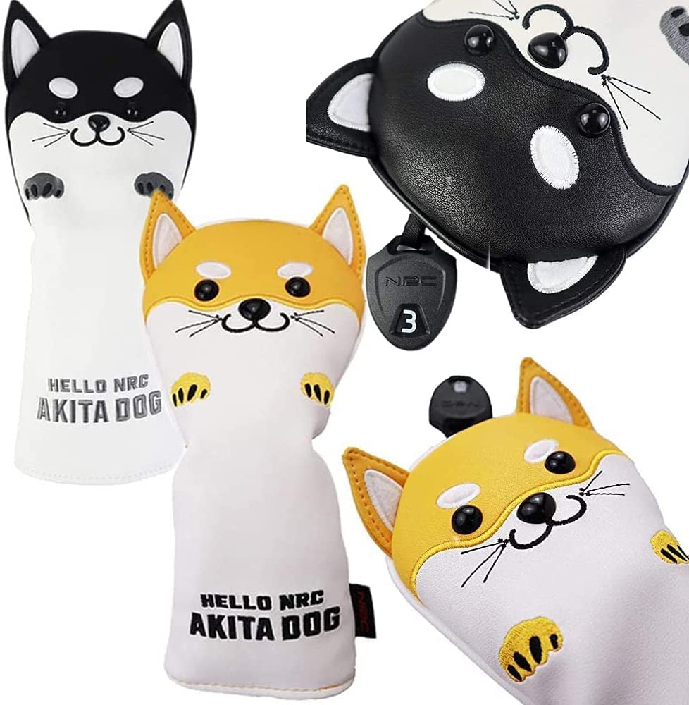 

Golf Head Cover for Wood FW Driver 440cc 460cc DR Utility UT Waterproof Specification Akita Inu Single Item Inu Wood (Akita Beige)