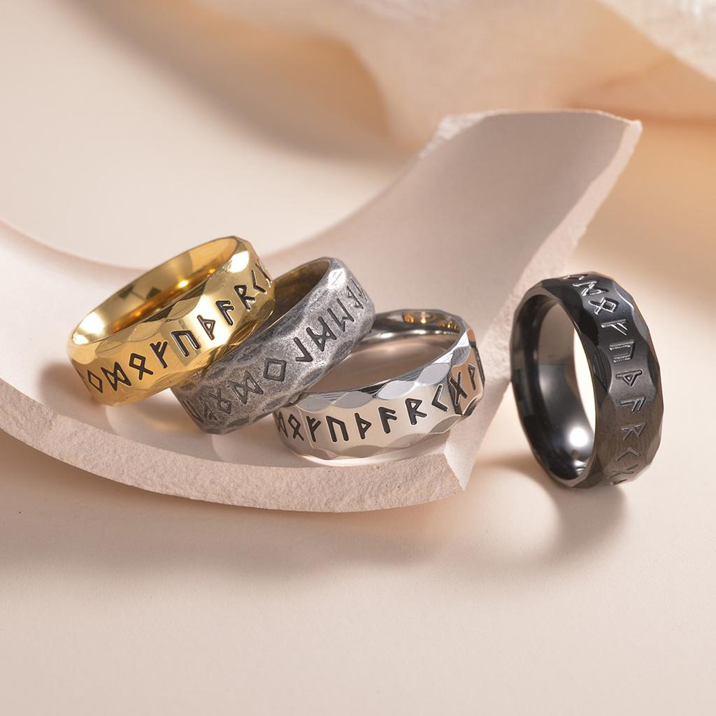 Neuer Wikinger Wikinger Runen Ring Retro Herrenschmuck