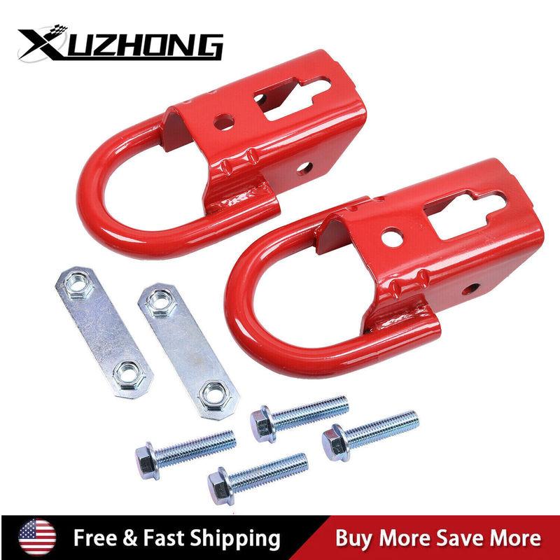 For 2009-2019 Ford F-150 2pcs Red Towing Hooks With Hardware Front FL3Z17N808A